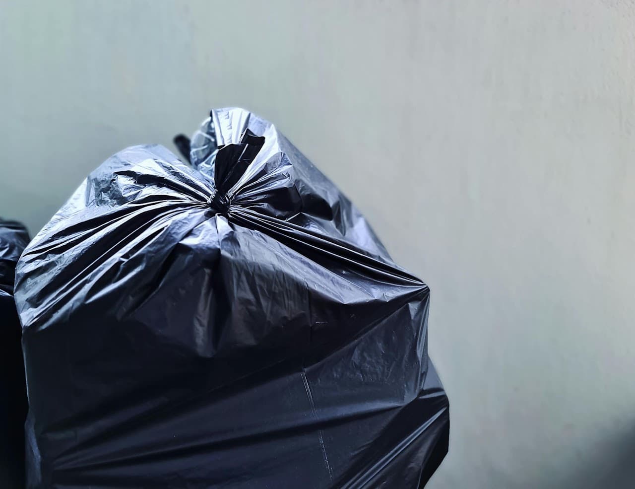Bagged waste ready for collection and responsible disposal